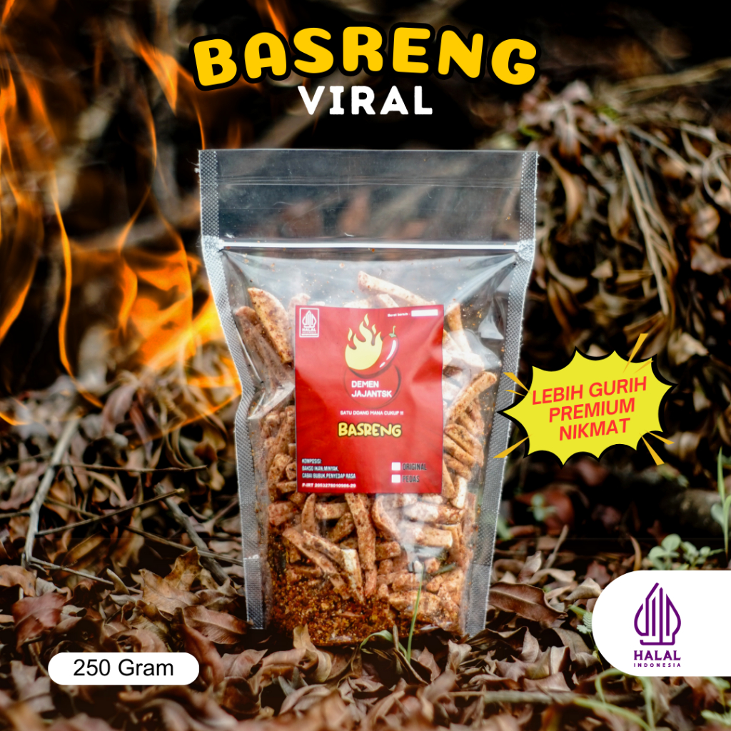 

BASRENG PEDAS VIRAL 250GR JAJANAN TASIK Cemilan Goreng Viral Premium Grade Food Snack Daun Jeruk