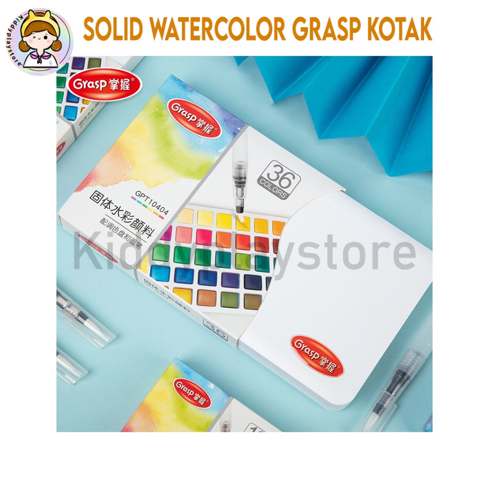 

KODE B4P8 Solid Watercolor Paint Set Grasp With Water Brush Pen Portable Travel Water Color Pigment For Beginner Art Model Kotak