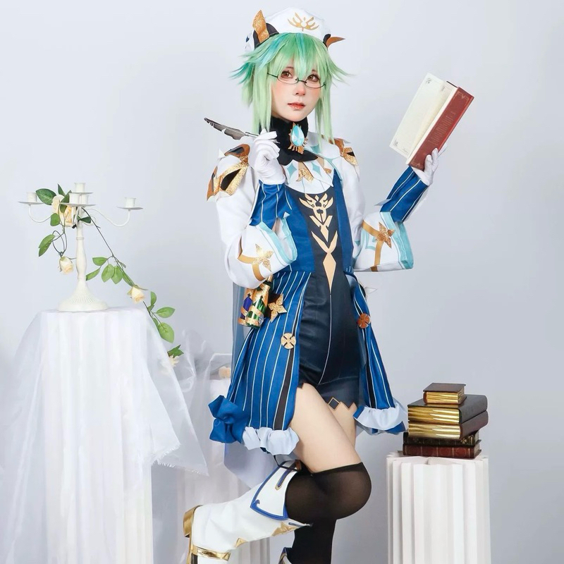 【Lolicos】Genshin Impact Knights Sucrose Cosplay Costume Fullset Wig Game Anime Kostum Game