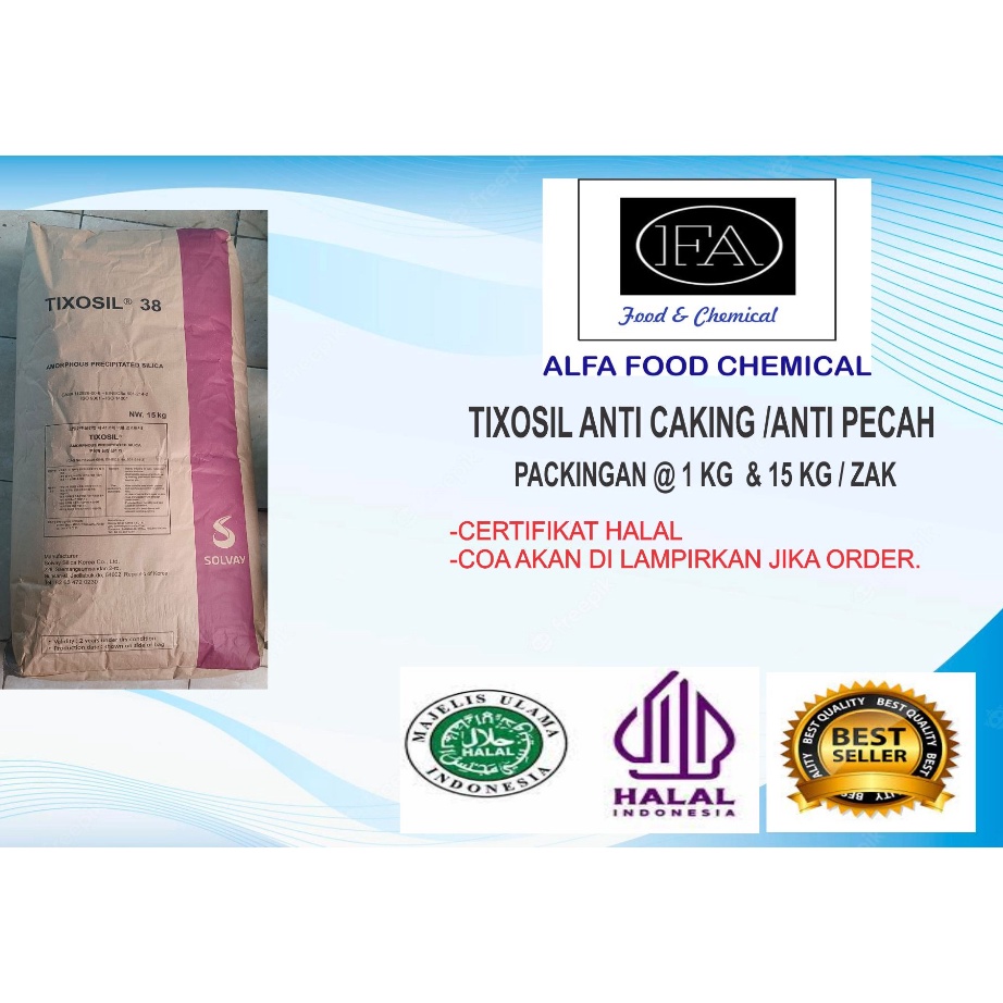 

READY STOK TIXOSILANTI CAKING ANTI PECAH ANTI LENGKETANTI KEMPAL UNTUK PRODUK SEASONING FOOD GRADE