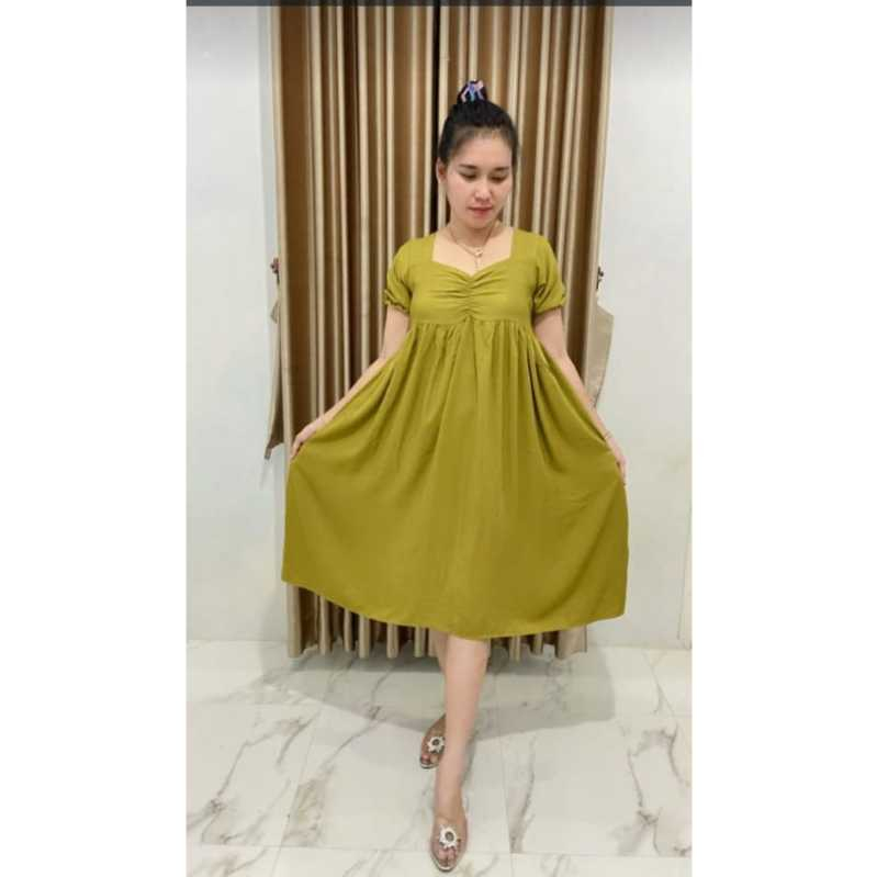 Ivo Boutique - Daster Alin - Daster Rayon Twill - Daster Kekinian Ruffle Rayon Twill