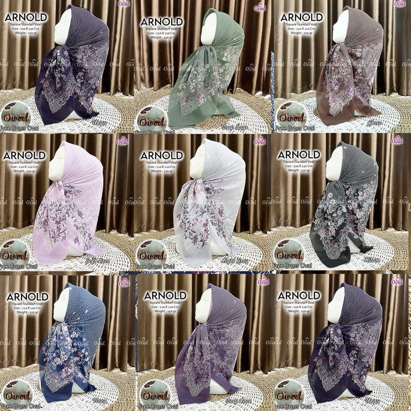 Scarf Motif Arnold hijab segiempat motif Original Oval Hijab Voal Motif Square Motif Hijab square Vo