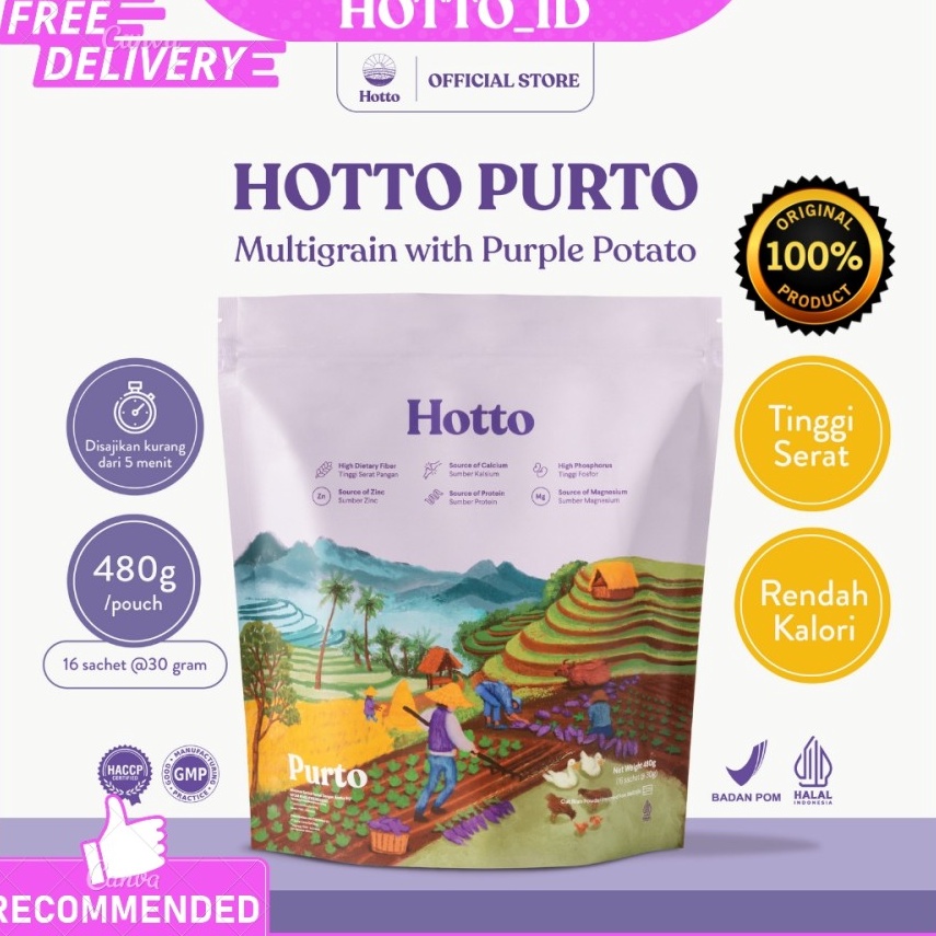 

NEW Hotto Purto Multigrain with Purple Potato 1 Pouch 16 Sachet