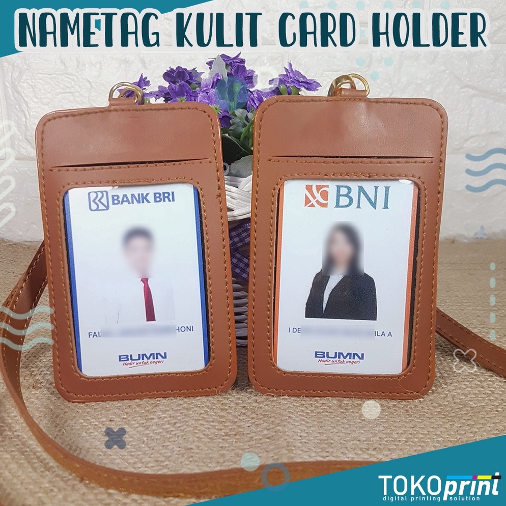 

ART V62I Name Tag Kulit Card Holder ID Card Tali Gantungan kalung