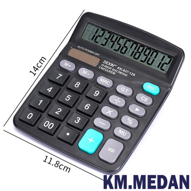 

ART Y4H Calculator Solar Power Kalkulator Elektronik 12 Digit KK837B12S