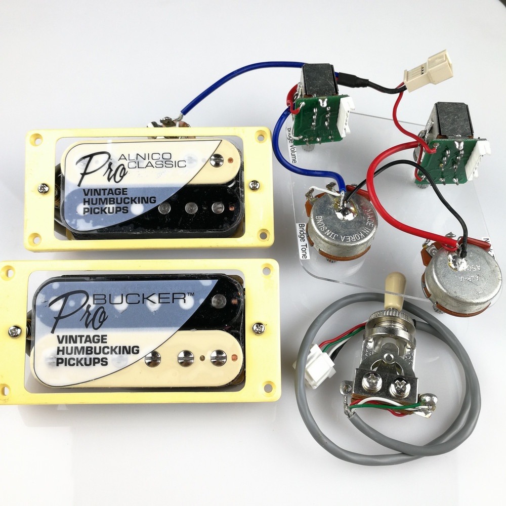 1 Set LP Standar ProBucker Alnico Electric Guitar zebra Humbucker Pickup dengan Pro Wiring Harness U