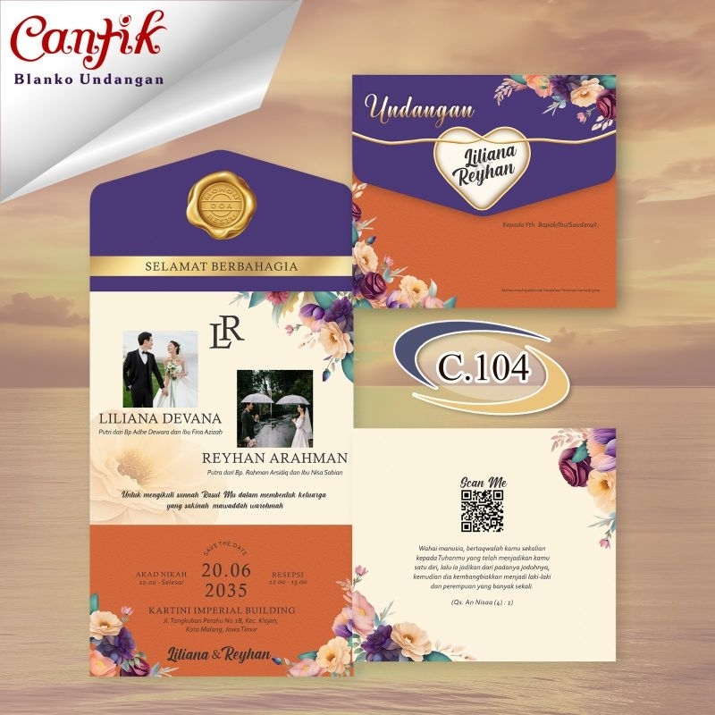 Blangko undangan cantik C 104
