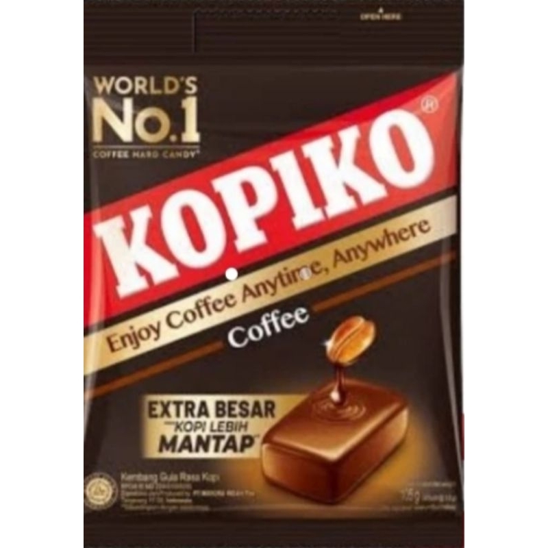 

Kopiko Permen kopi 175g Permen Kopiko Coffee Candy Zak 175 ( 50 Butir @ 3,5g )Permen Kopiko