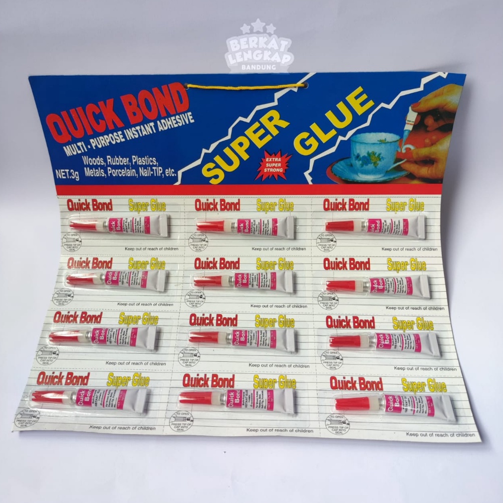 

ART C7E Lem Super Glue Quick Bond Lem Tetes Cair Glue 1 lembar 12 buah