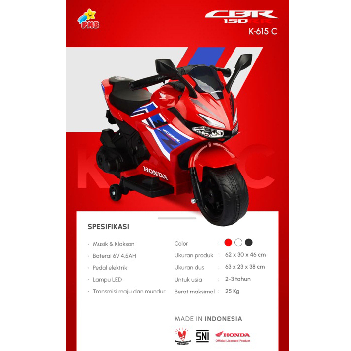 PMB MAINAN MOTORAN AKI K615C CBR - PMB TOYS