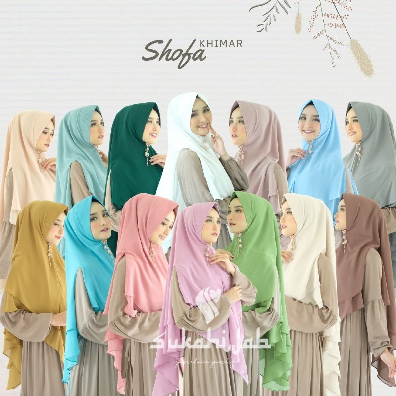 SUKAHIJAB - Shofa Khimar Hijab Instan Kerudung Wanita Bahan Ceruty Baby Doll 2 Layers By Sukahijab