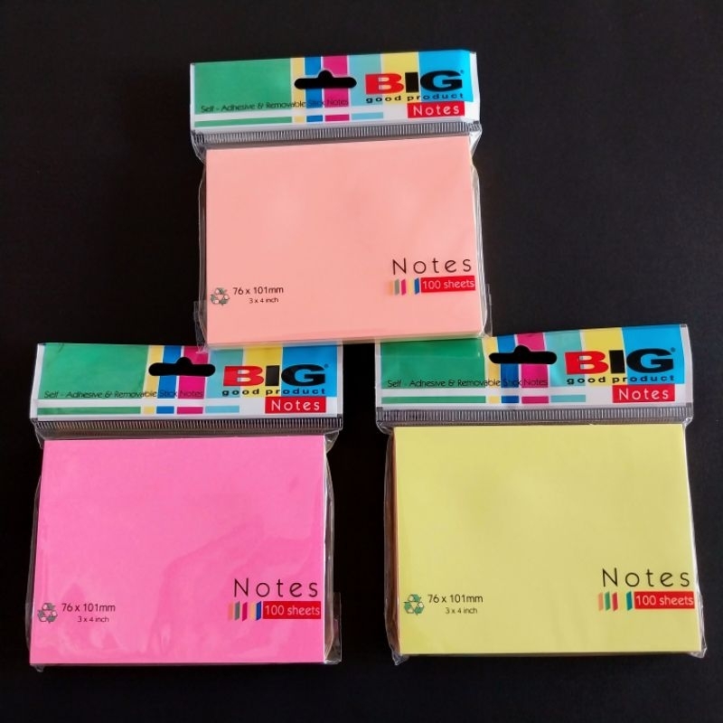 

(1 pcs) Pos It / Sticky Note 76 x 101mm Big 1 Warna Jumbo