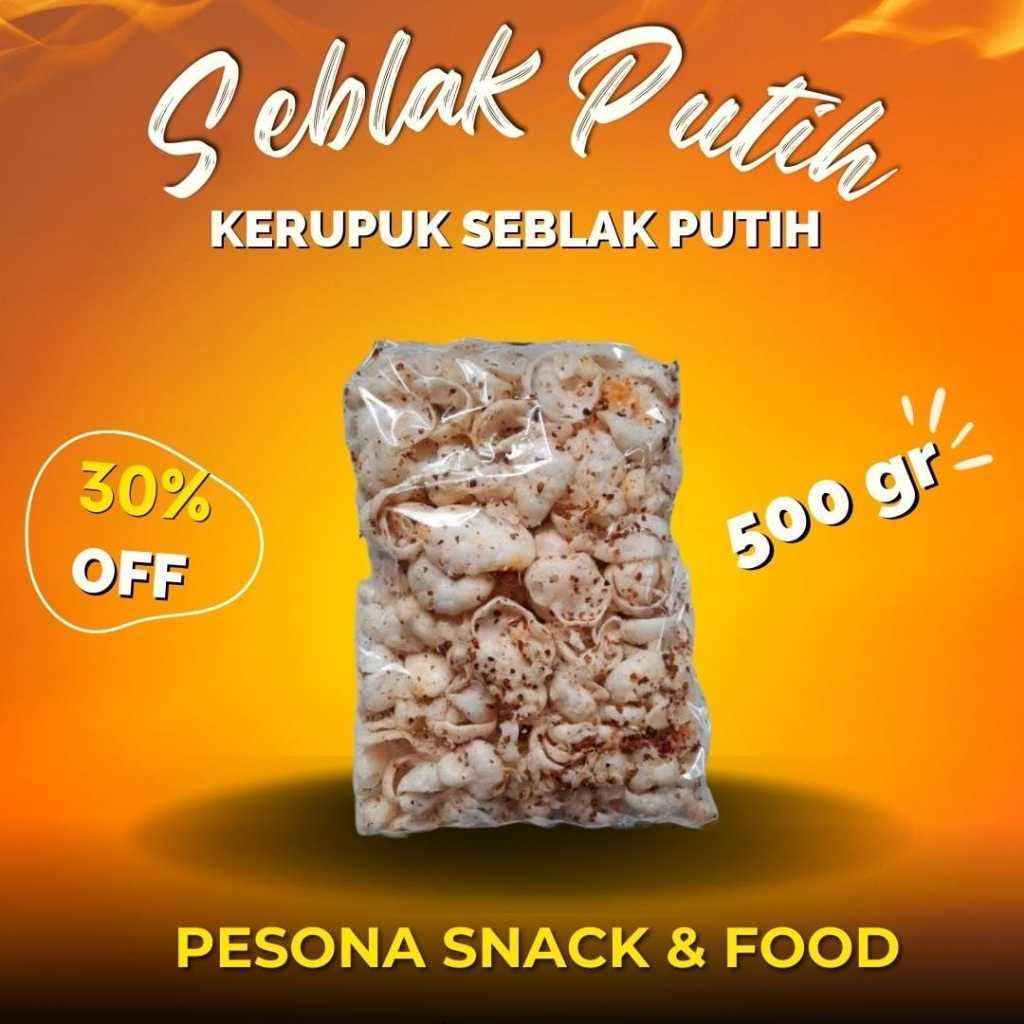 

[PROMO] Kerupuk Seblak Putih Pedas 500Gram By Pesona Snack