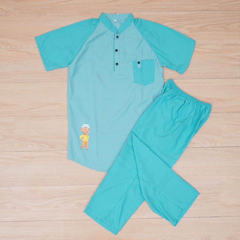 Koko Anak One Set | Baju muslim Anak Motif Upin ipin Trendz