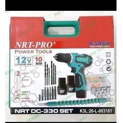 NRT PRO DC 330 SET /MESIN BOR CORDLESS NRT PRO DC330 / BOR BATERAI NRT PRO DC 330