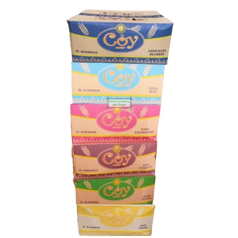 Roti Coy Roti Enak Roti Lembut Roti Gulung Roti Susu Roti Coklat 1 Dus / Karton isi 60 Pcs