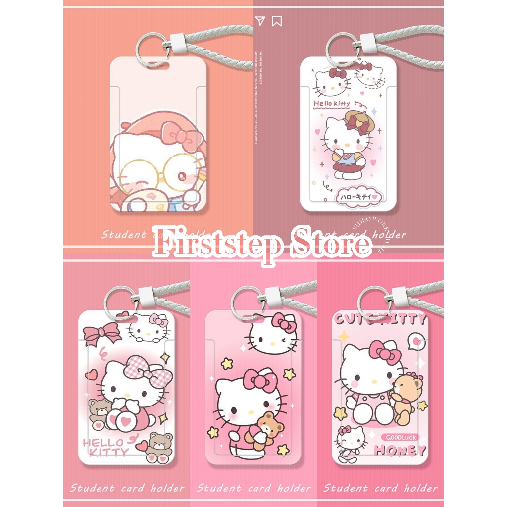 

FIRSTSTEP - Hello Kitty ID Card Holder / Name Tag / Gantungan Kartu Nama / Tempat Kartu ID Card Holder / ID Card Premium / Gantungan Kunci / Gantungan Kunci Anime Kartun / Gantungan Lucu / Gantungan ID Card Cute