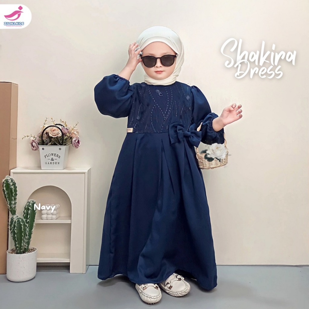 Dress anak perempuan set jilbab usia 2 - 7 tahun SYAKIRA Gamis anak Perempuan Zalira Kids | baju pesta anak perempuan | gamis brokat anak | gamis pesta anak perempuan