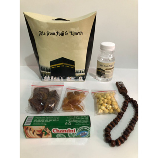 

PAKET Oleh Oleh Haji Umroh Souvenir Dus Paperbag Isi Air Zam Zam Kurma Kismis Kacang Henna