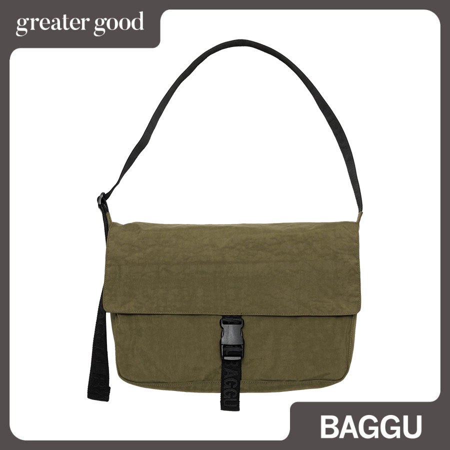 Baggu - Nylon Messenger Bag in Seaweed