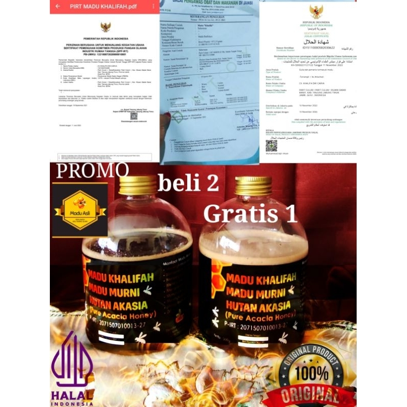 

Promo beli 2 gratis 1 madu akasia khalifah 100% asli murni