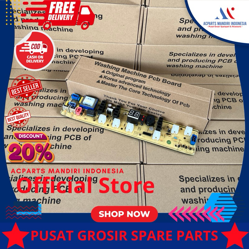 Modul PCB Mesin Cuci Top Loading 8 Kg, Komponen Elektronik untuk Perbaikan Mesin Cuci