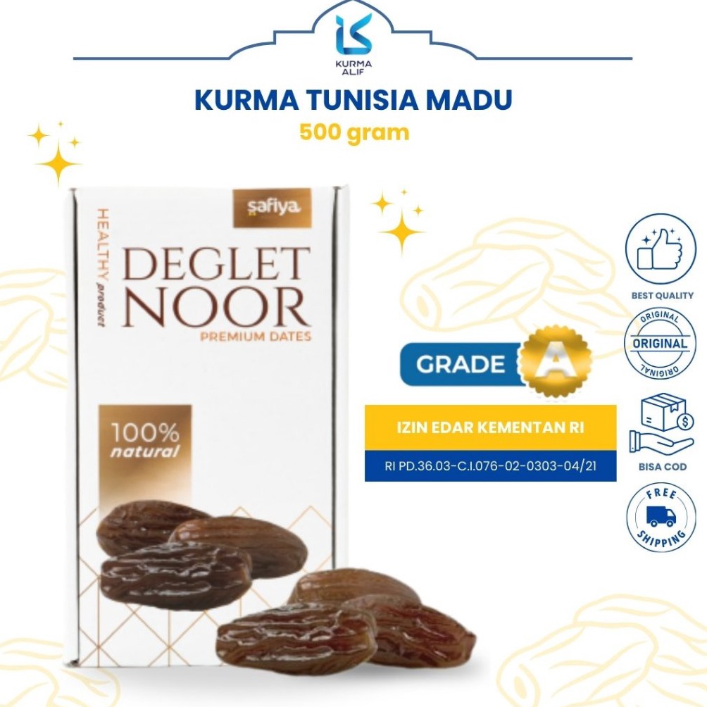 

Kurma Tunisia Madu 5 gr Deglet Noor Tunisia Tanpa Tangkai
