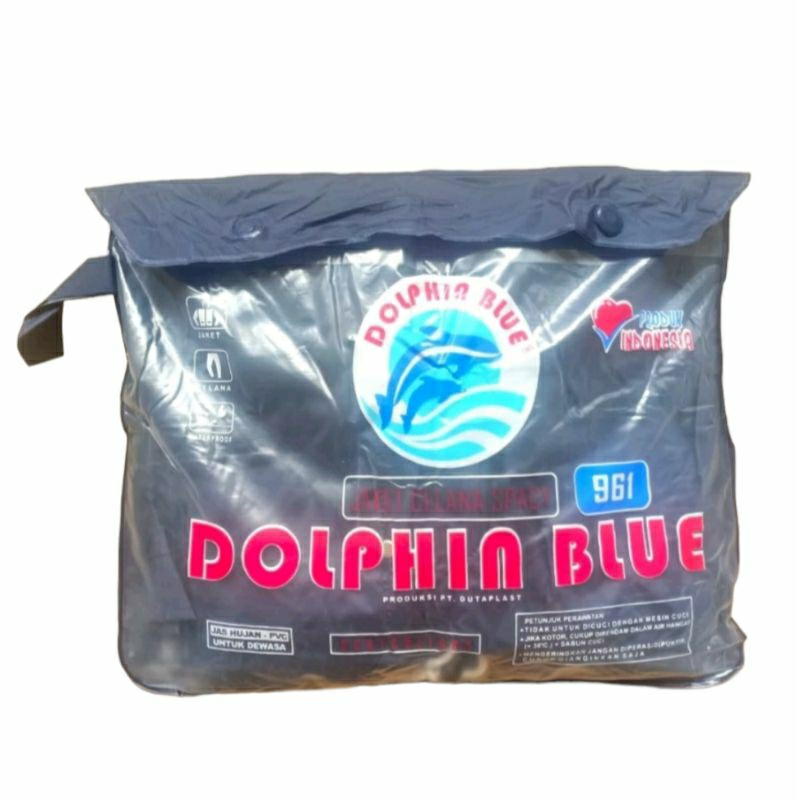 #Qreinashop Jas Hujan Dewasa Dolphin Blue