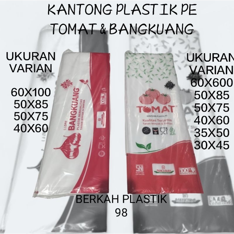 PLASTIK PE, KANTONG PLASTIK PE UK 50X85, KANTONG PLASTIK  PE BENING
