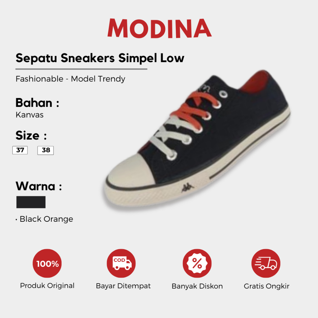 Kappa - Sepatu Sneakers Simpel Low | Sepatu Sneakers Original