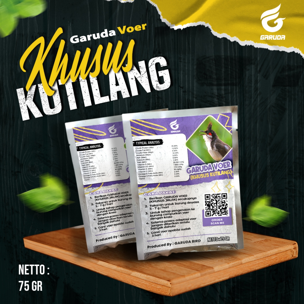 VOER BURUNG KUTILANG | VOER HARIAN | VOER NUTRISI KOMPLIT | GARUDA VOER HARIAN KHUSUS KUTILANG | GAR