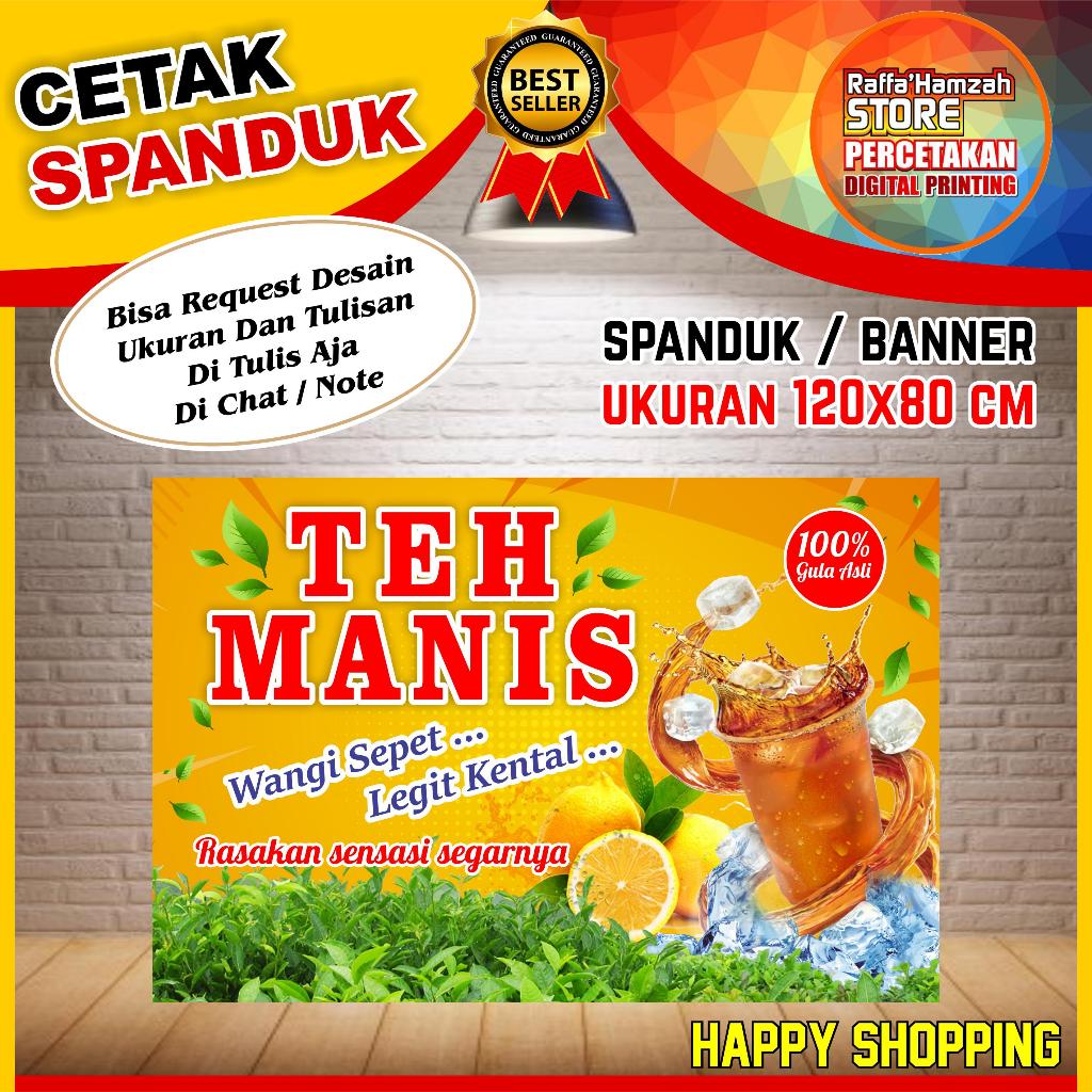 Spanduk Banner Backdrop Es Teh Manis / Banner Es Teh Manis / Spanduk Es Teh Manis BISA COD