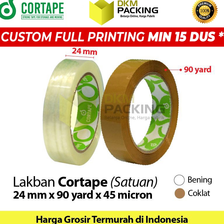 

KODE W3B4 Lakban 24mm x 9yard CORTAPE Plakban Isolasi PREMIUM TERMURAH SELOP