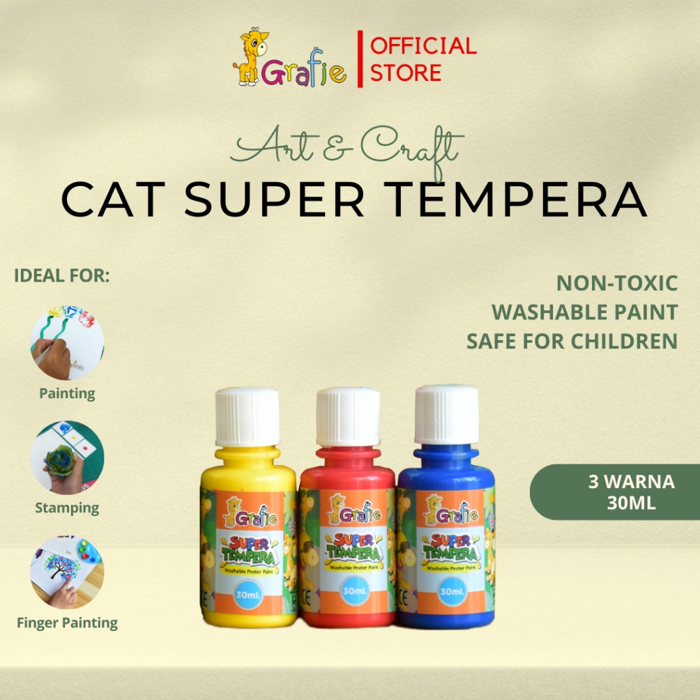 

KODE P8V5 GRAFIE Cat Finger Painting Anak Washable Poster Paint 3 Color 3ml