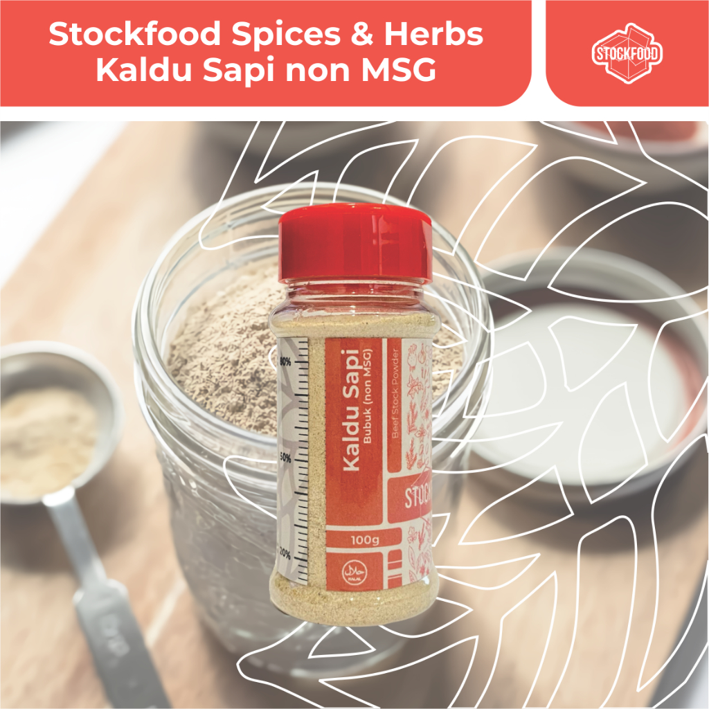 

Kaldu Sapi non MSG / Beef Stock Powder - Stockfood Spices & Herbs Bottle Pack (netto : 100 g)