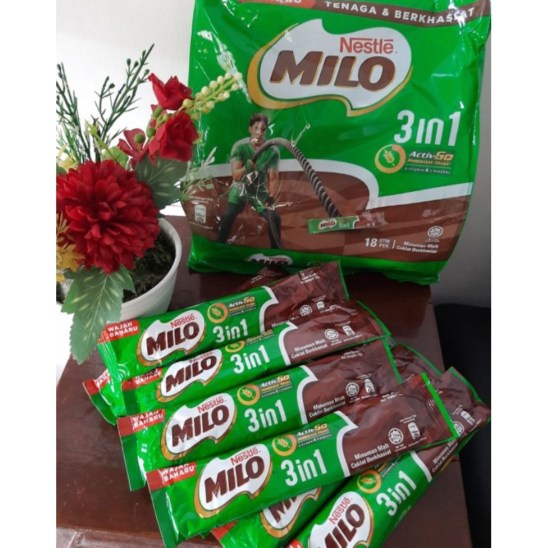 

Milo 3in1 sashet 1bungkus 18stik