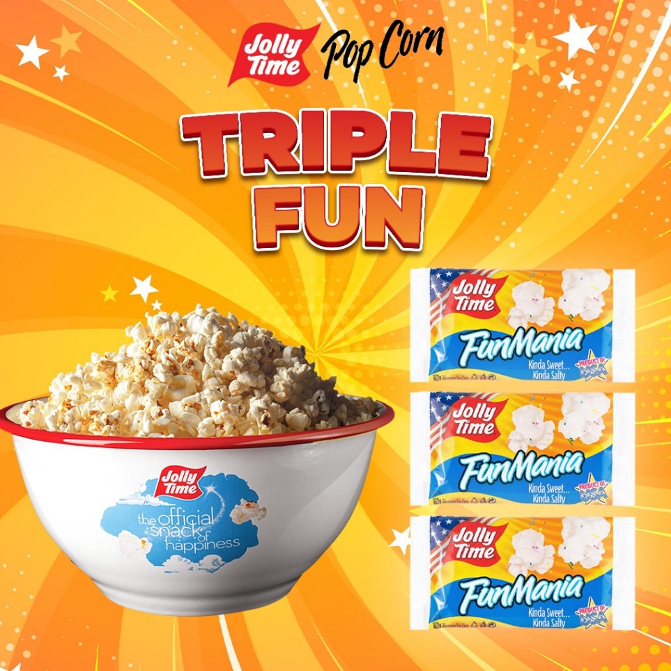 

Harga Oke Jolly Time Paket Triple Fun 3FM Mircowave Popcorn Live