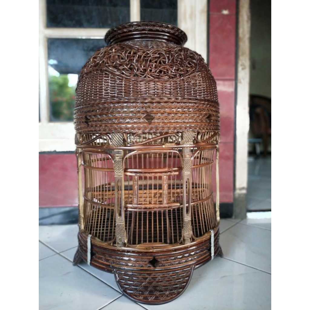 Sangkar Burung Perkutut Mataraman SOKO METU Kombinasi Anyaman Rotan Tebok Copotan