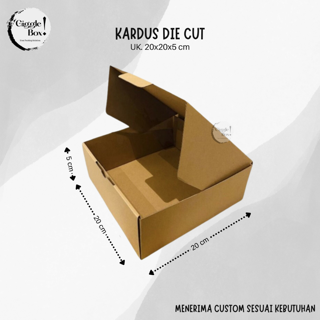 

Kardus Box Die Cut baru uk. 20x20x5 cm
