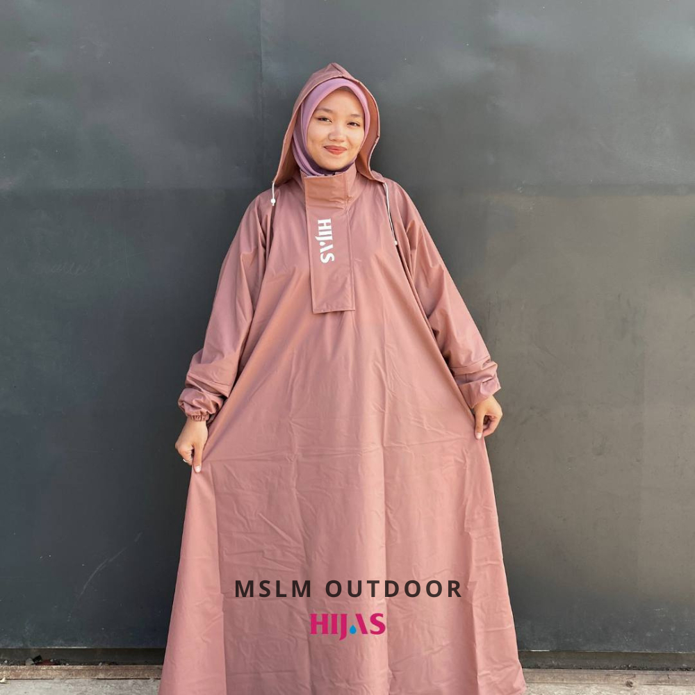 MSLM Outdoor Jas Hujan Ponco Gamis Syar i Muslimah Hijab Hijaz / Jas Hujan Ponco / Jas Hujan Gamis