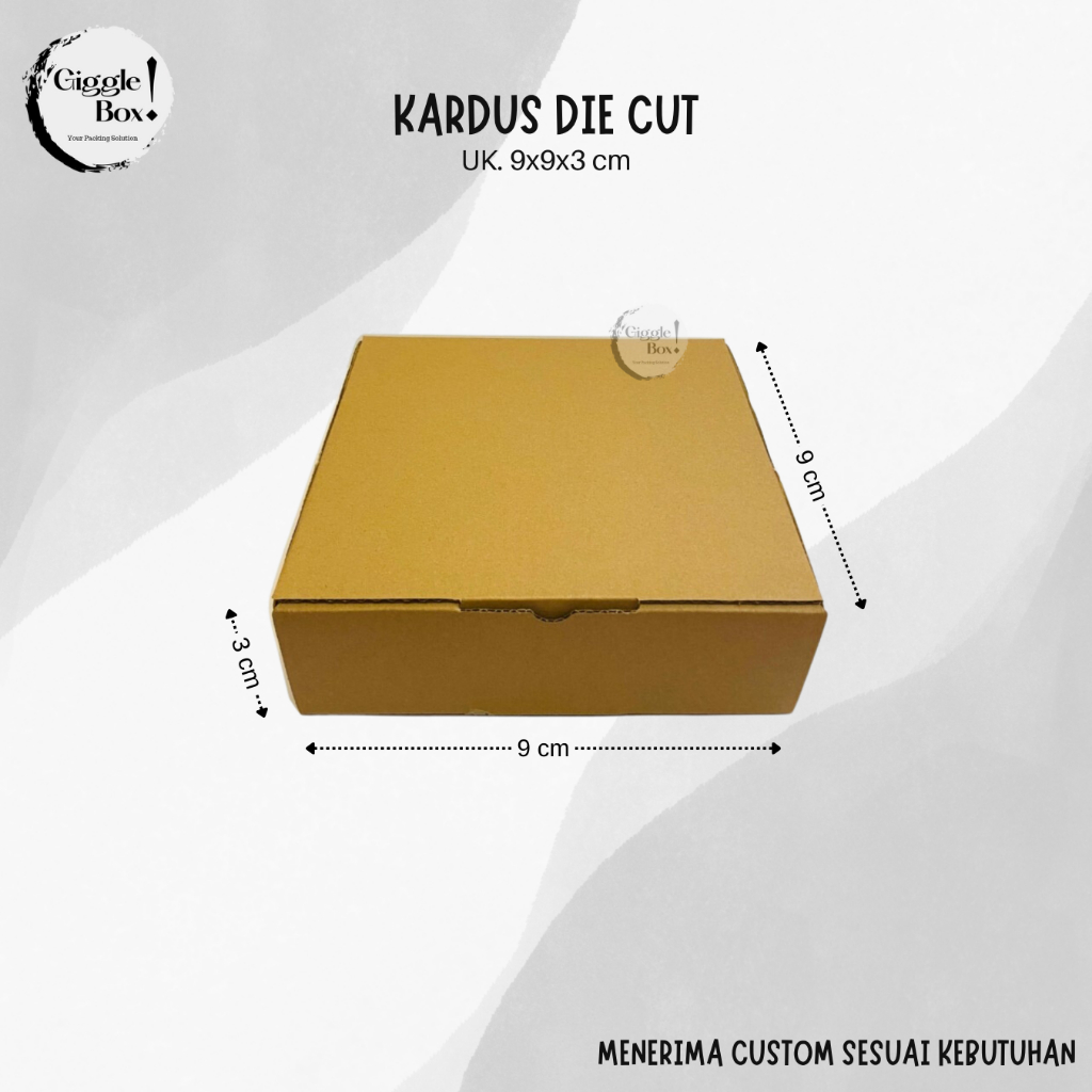 

Kardus die cut polos baru uk 9x9x3 cm