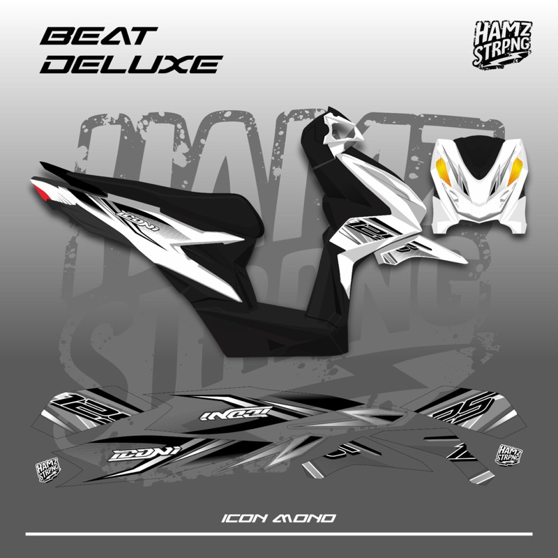Striping Transparan Beat Deluxe 2020-2024 Icon Monochrome