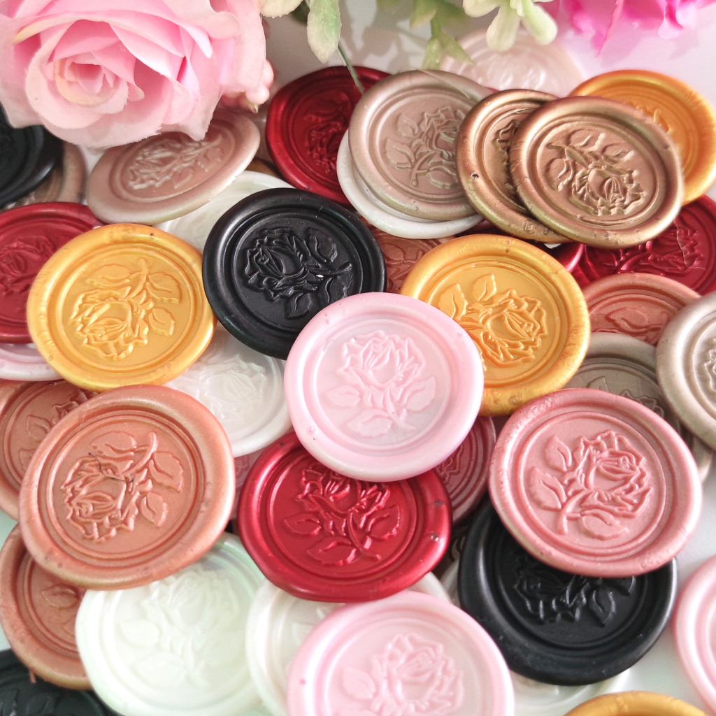 

Wax Seal Color Coin Sticker 1 Pcs / Holland Rose / Wax Seal Berwarna / Stempel Lilin Instan / Stiker Instan Undangan Pernikahan/ Segel Lilin