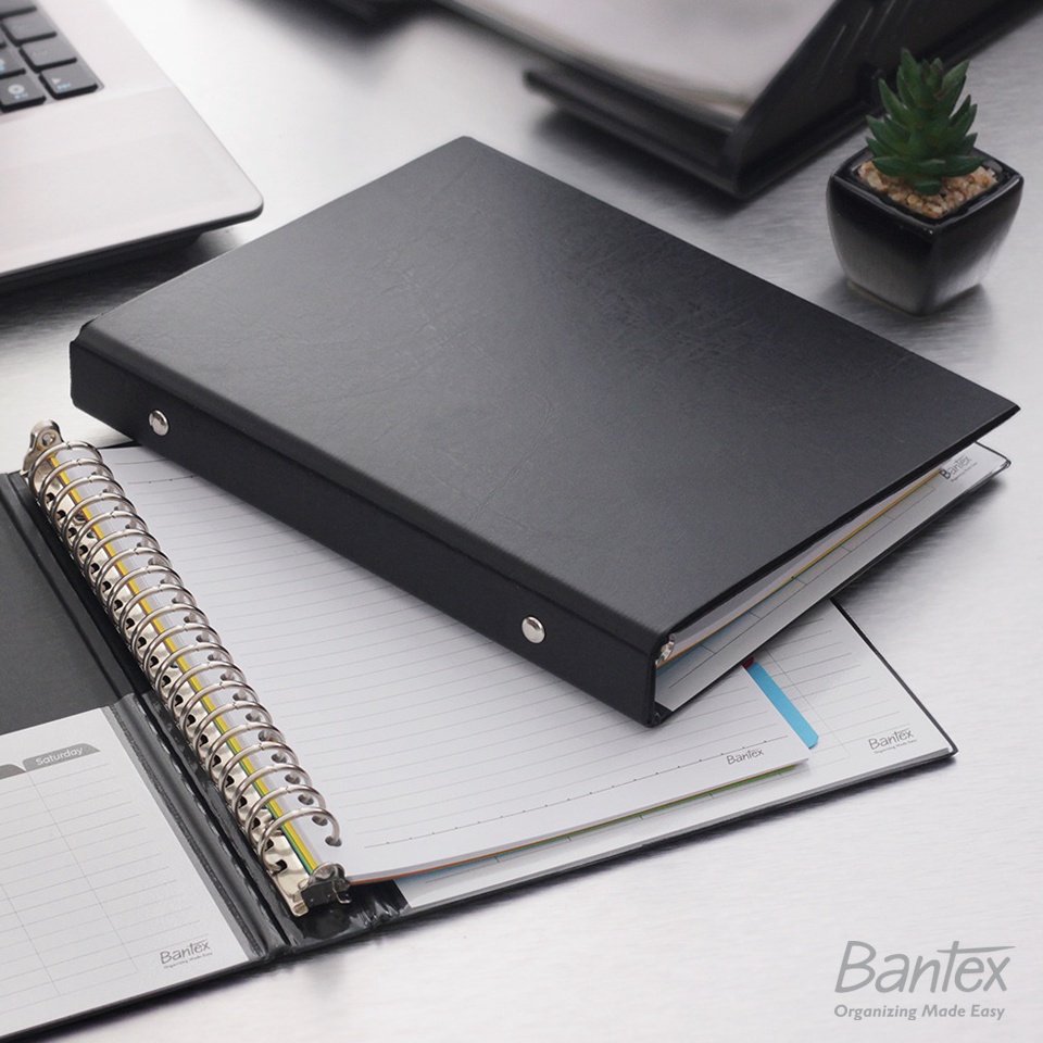 

KODE N1Z6 Bantex Binder Note A5 2 Ring Besi Loose Leaf Multiring Binder Black 1324 1