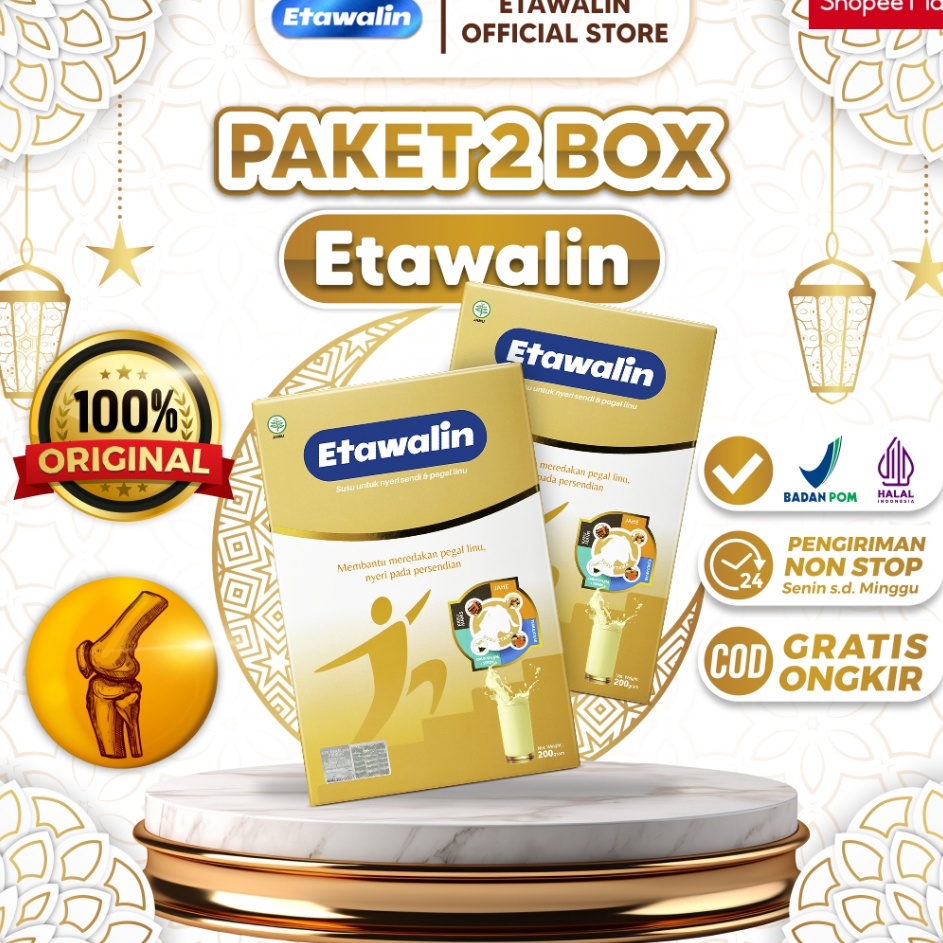 

New Arrival 2 box Etawalin Susu Kambing Atasi Nyeri Sendi Sakit Lutut Dan Asam Urat