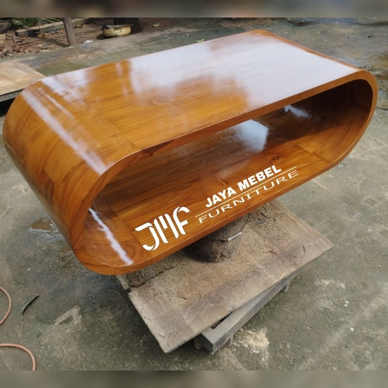 meja tamu minimalis oval custom jepara