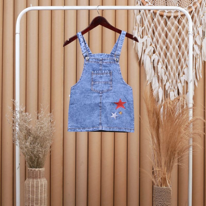 Overall rok jeans anak/baju kodok anak perempuan