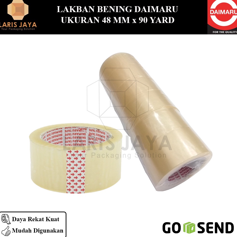 

KODE R4B Paket 1 Slop Isi 6pcs Daimaru OPP Lakban Bening 48 mm x 9 Yard Lakban Bening 2 6 pcs