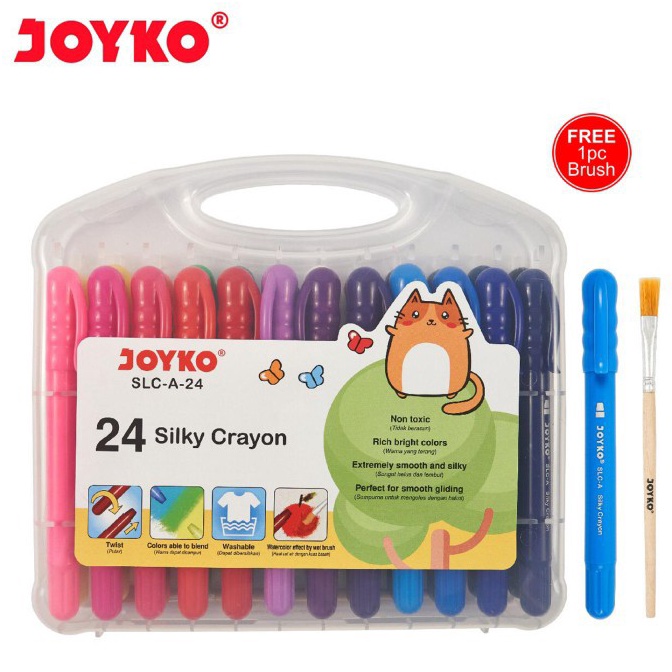 

ART I87O Joyko Krayon Halus Silky Crayon SLCA24 Warna MURAH