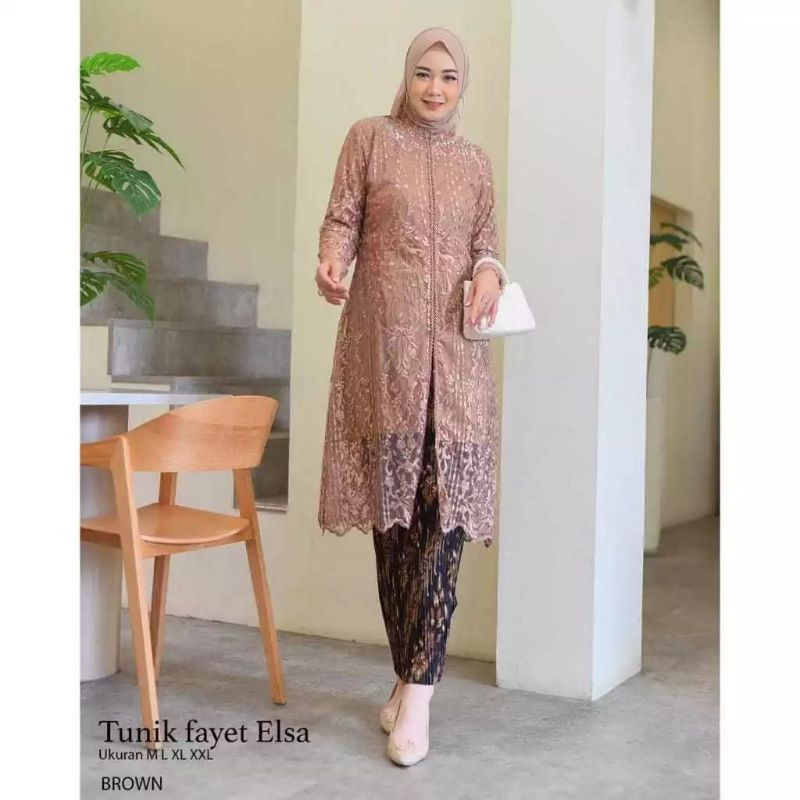KEBAYA TUNIK PAYET ELSA/ KEBAYA STELAN TUNIK/ KEBAYA MODERN KEKINIAN~